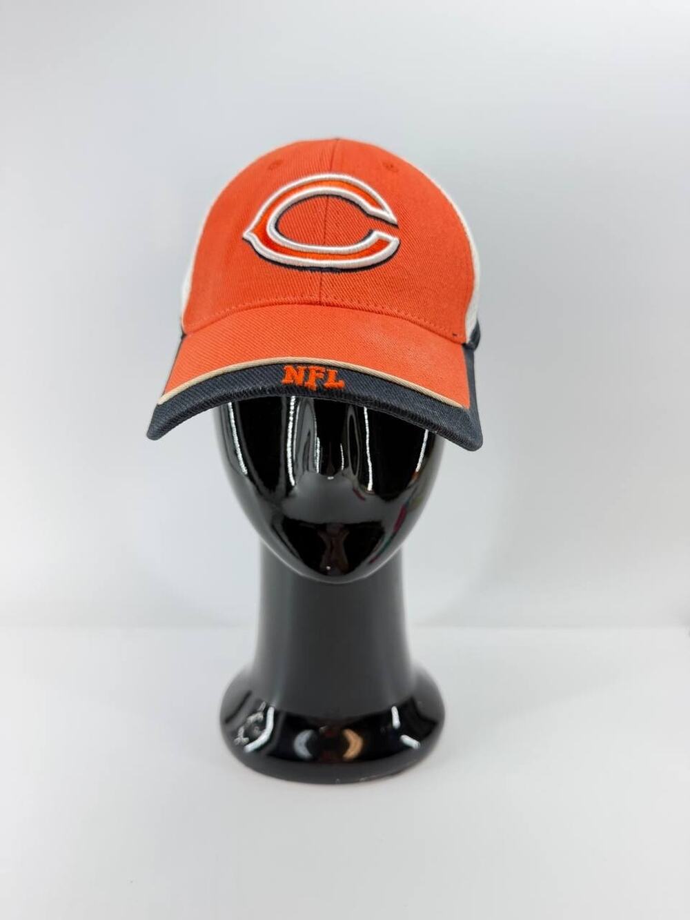 NFL Team Apparel Chicago Bears Orange Navy Adjustable Baseball Cap Hat OSFA